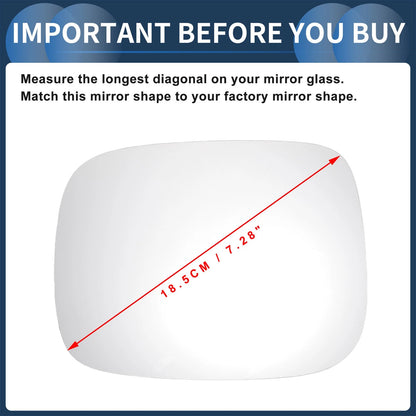 Left Side Heated White Mirror Glass for Volvo XC70 XC90 (2007-2014)