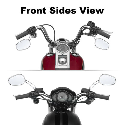 Chrome Rearview Mirrors for Harley Softail Slim FLSS Deluxe Heritage Fatboy (2014-2023)