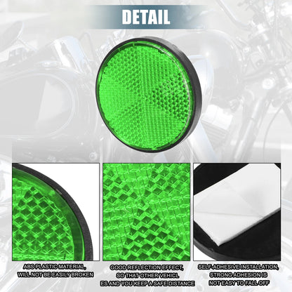 10 Pcs / Motorcycle Safety Spoke Reflector Self-Adhesive Green for Motorcycle
