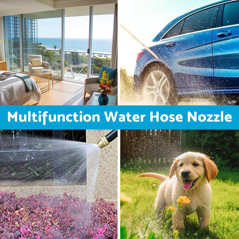 Stainless High Pressure Water Hose Spray Nozzle for Home & Garden Cleaning