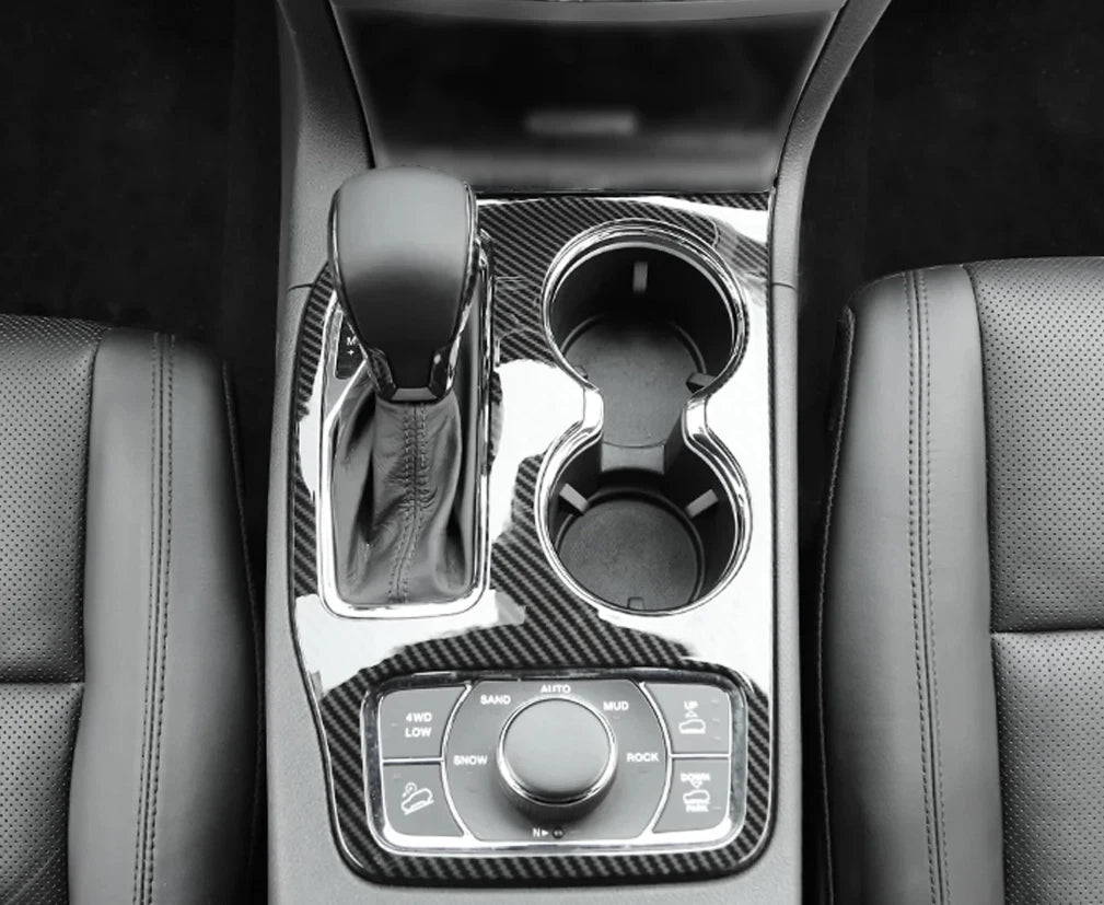 Gear Shift Panel Box Cover Trim for Jeep Grand Cherokee 2014-2021 Carbon Fiber