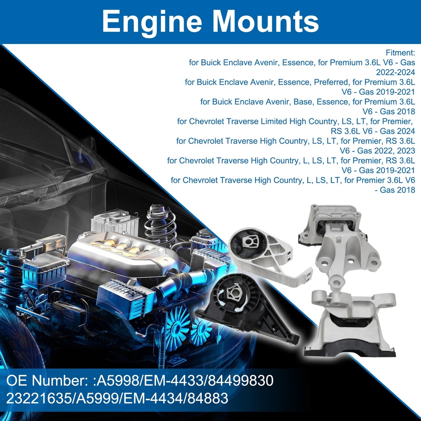Engine Motor Mount for Buick Enclave Avenir (2022–2024)
