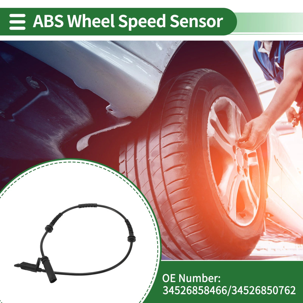 ABS Wheel Speed Sensor for BMW X1 (2016-2019) - 2 x Sensors, No. 34526858466