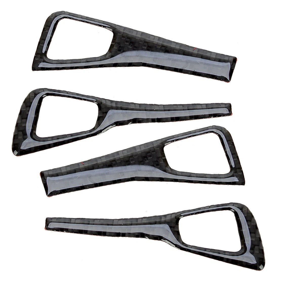 4x Carbon Fiber Window Lift Switch Button Covers for Tesla Model 3, Y