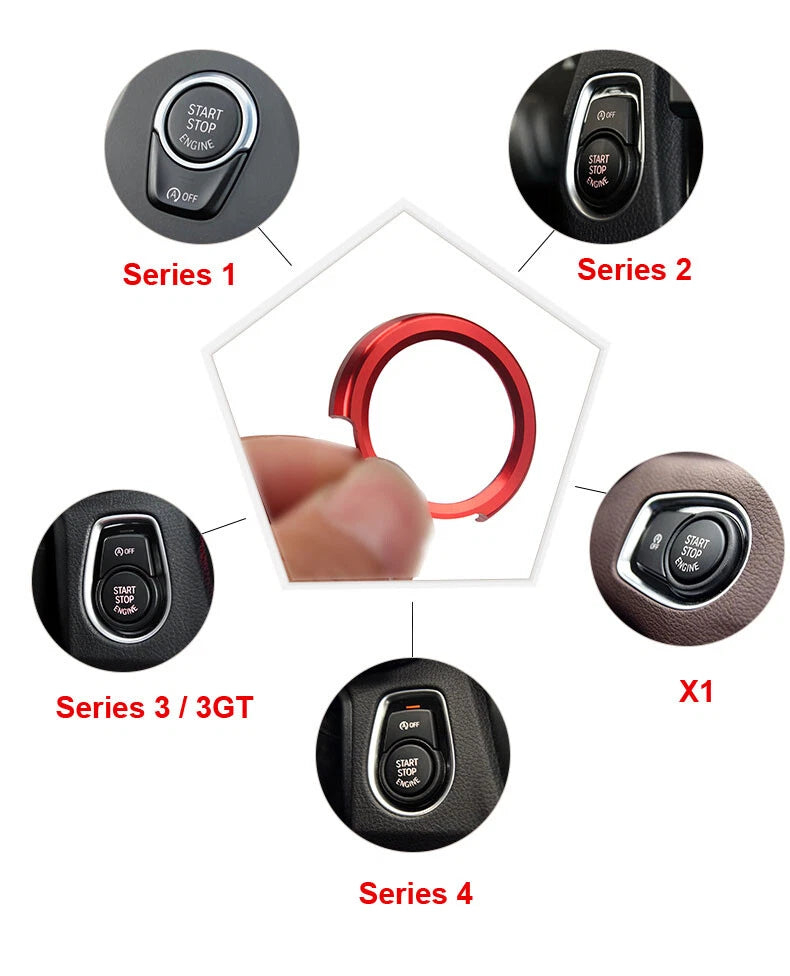 Silver Start Stop Engine Button Switch Cover Trim Fit For BMW 3 Series F30 F20