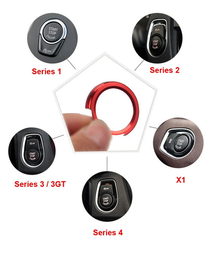 Silver Start Stop Engine Button Switch Cover Trim Fit For BMW 3 Series F30 F20