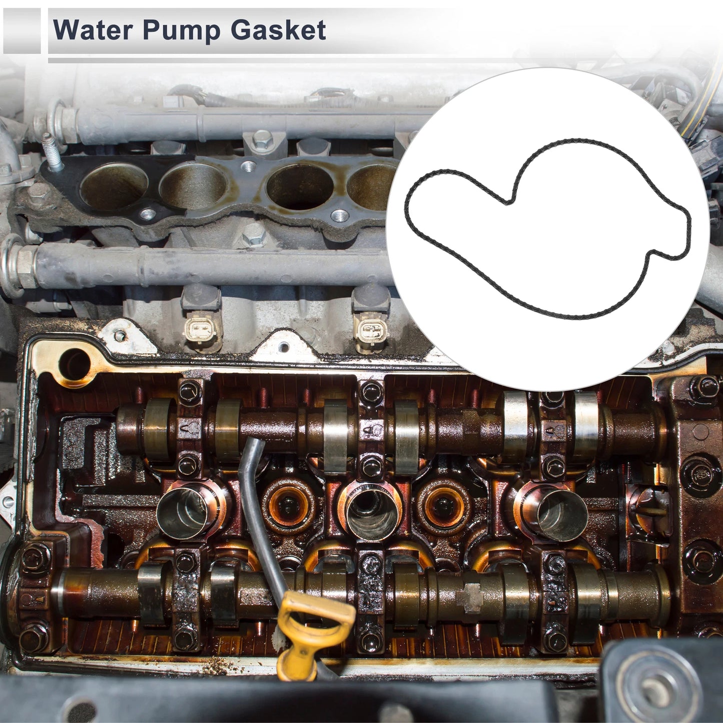 Water Pump Gasket for Porsche Cayenne Rubber 1Pc (2019 - 2024)