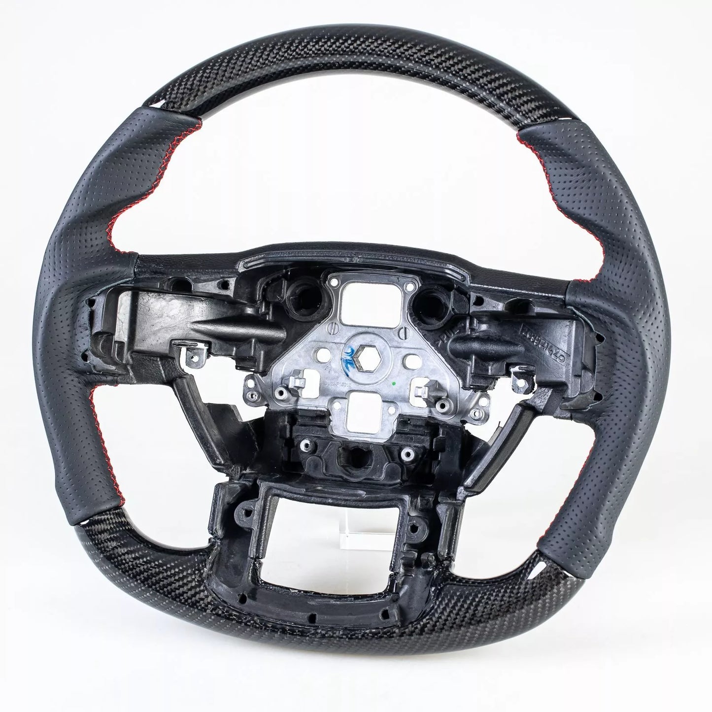 Carbon Flat Bottom Leather Steering Wheel for Ford F150 F250 F350 F450 (15-22)