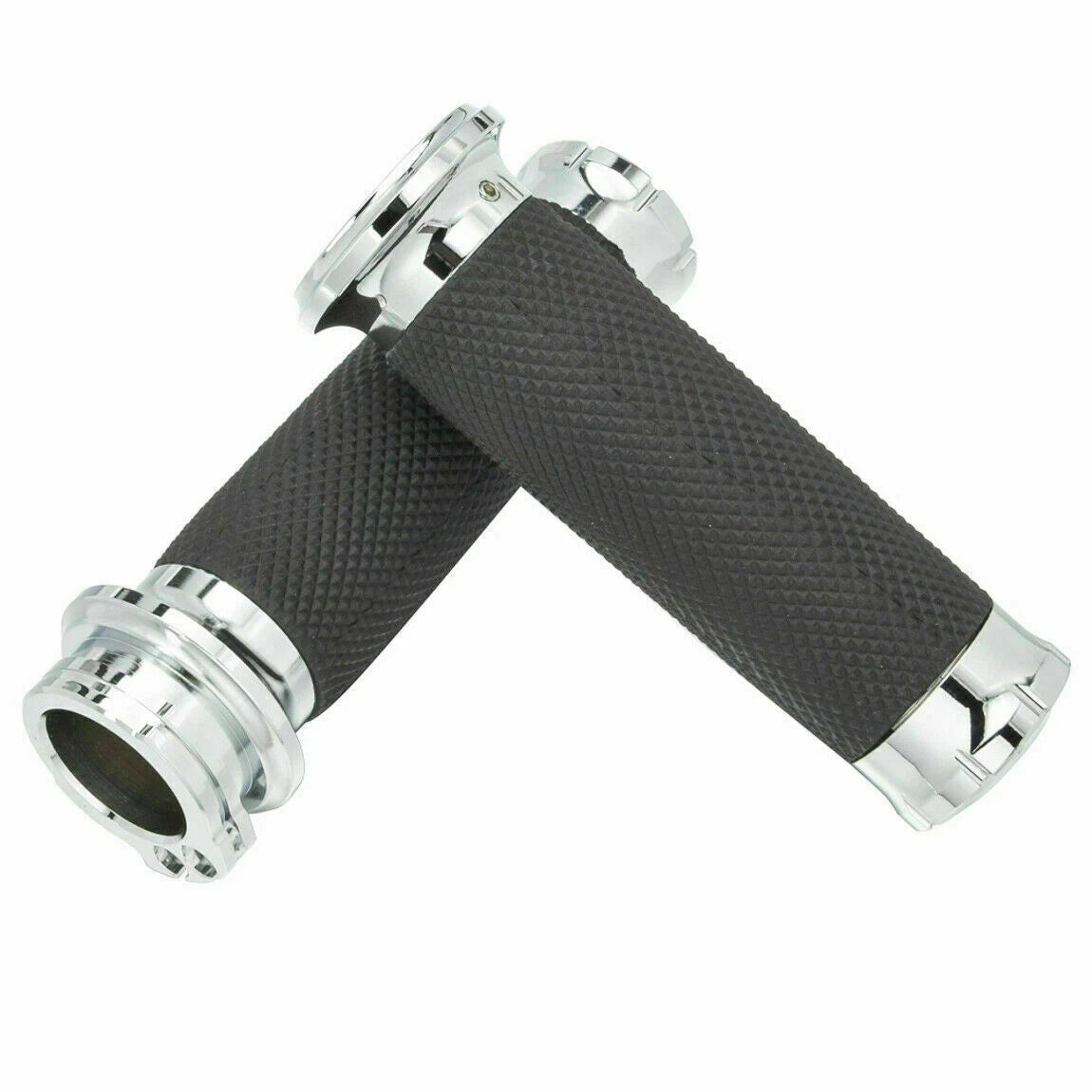 Chrome 1" Handlebar Grips for Harley Touring Sportster 883 1200 (2004-2023)