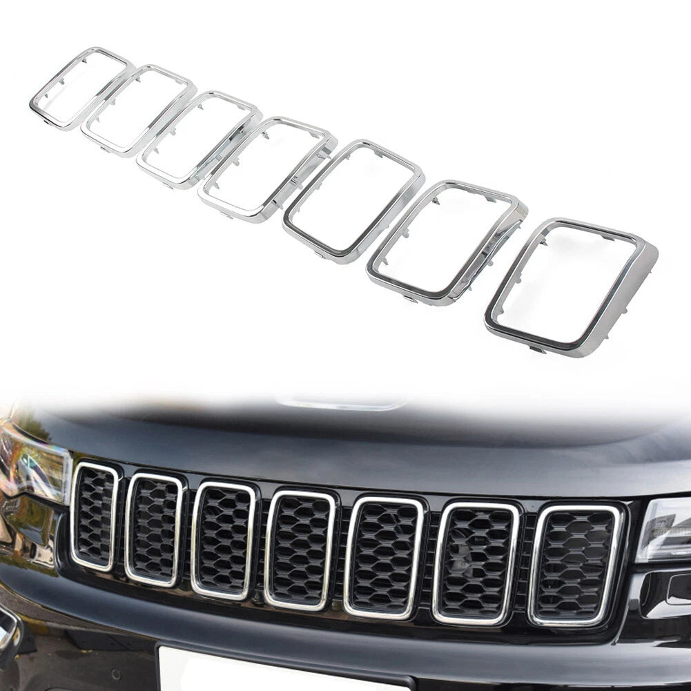 7x Front Grille Cover Inserts for Jeep Grand Cherokee (2017-2021)