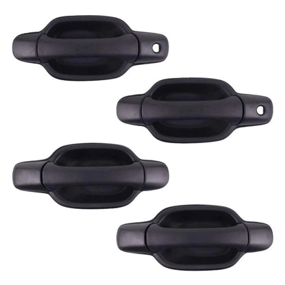 X4 Exterior Door Handle 2 Keyhole Black Fits Isuzu D-Max Holden Rodeo 03-11 D12