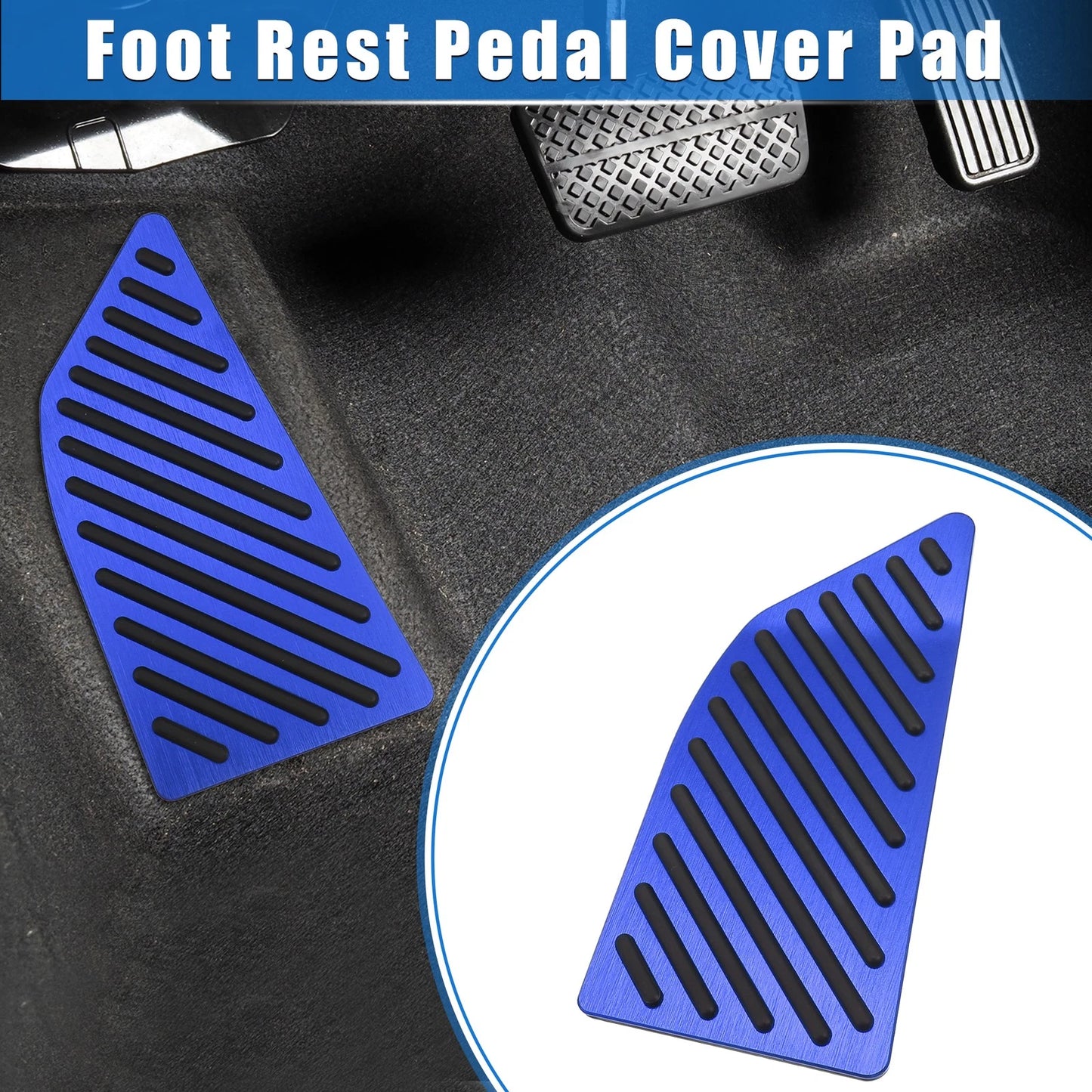 Aluminum Alloy Blue Foot Rest Pedal Cover for Toyota Corolla (2019-2020)