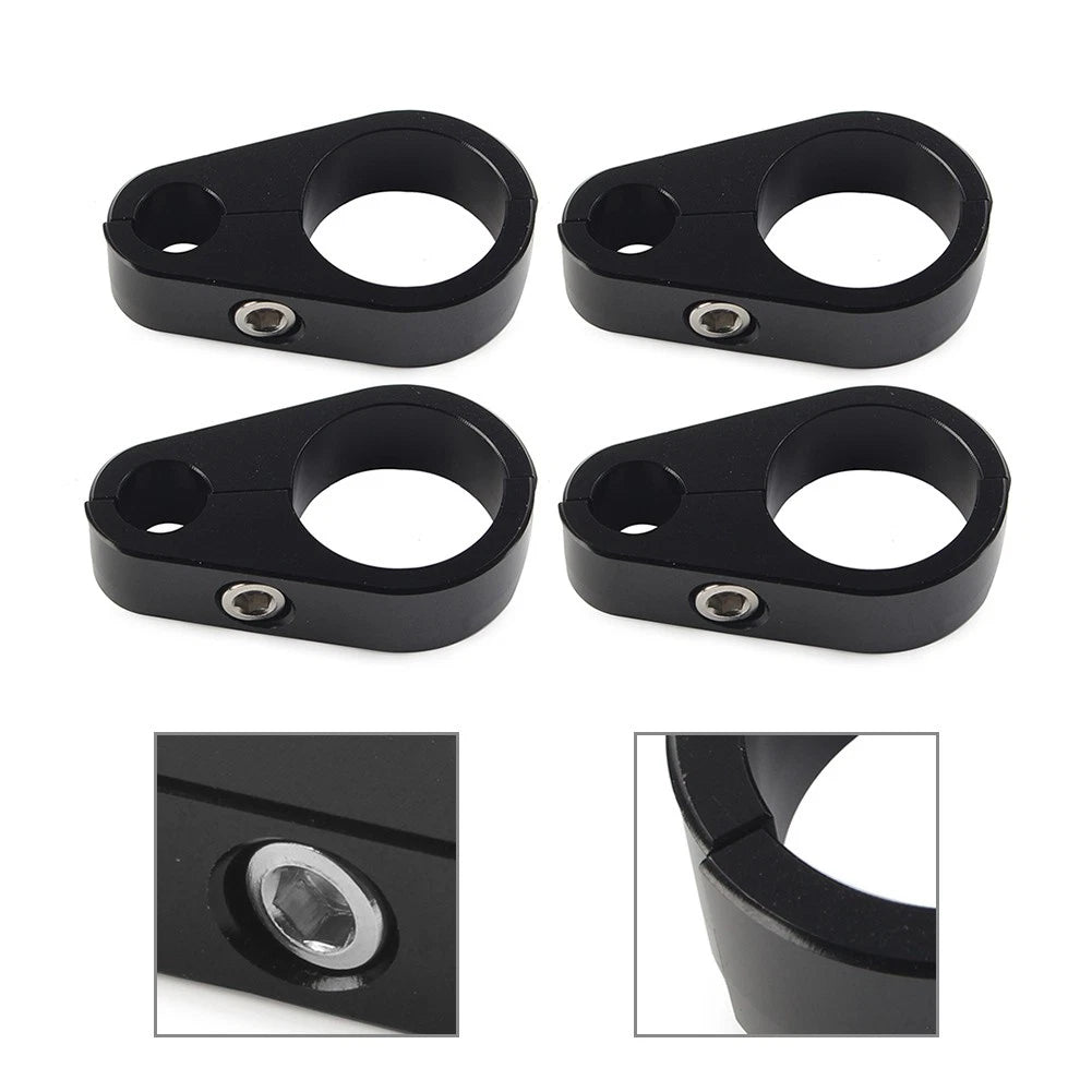 4 x Motorcycle Brake Clutch Cable Wire Clamp Clip Black for Harley 1" Handlebar
