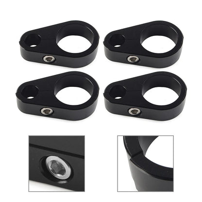 4 x Motorcycle Brake Clutch Cable Wire Clamp Clip Black for Harley 1" Handlebar