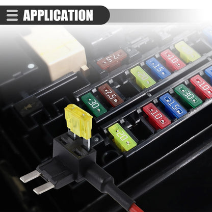 Circuit 12V Mini Fuse Tap w/ 10pcs 10A 20A ATM APM Blade Type Fuse Set for Car