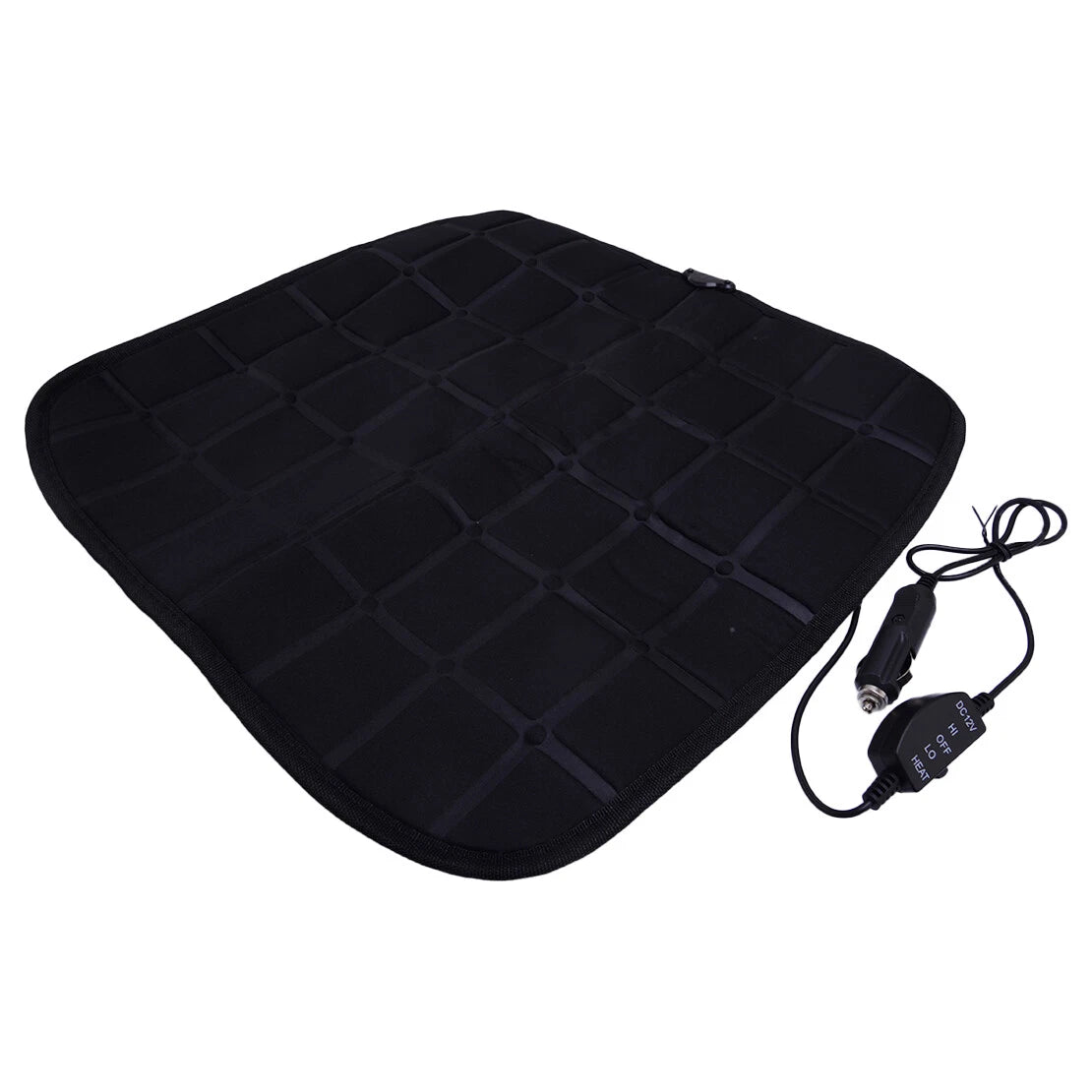 Heated Seat Cushion Cover for Car - Black (Fits Most Models)