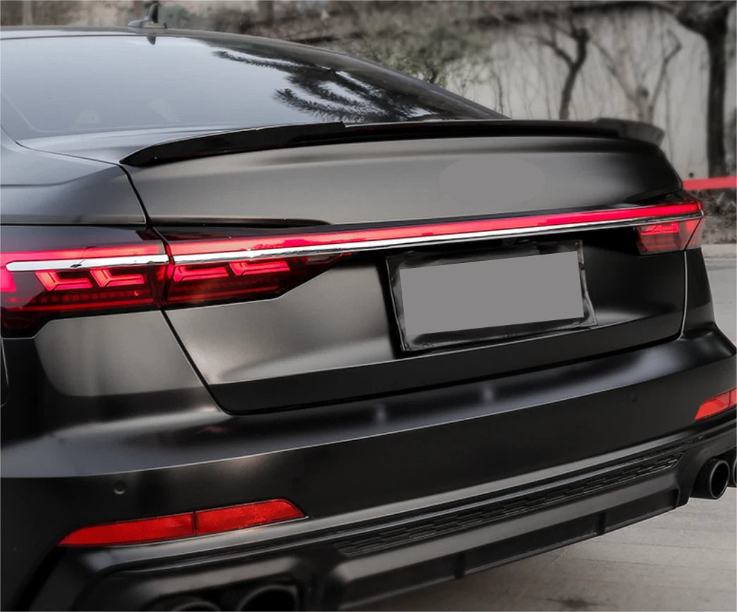 Rear Trunk Spoiler Wing Glossy Black for Audi A6 C8 Sedan 2019-2023