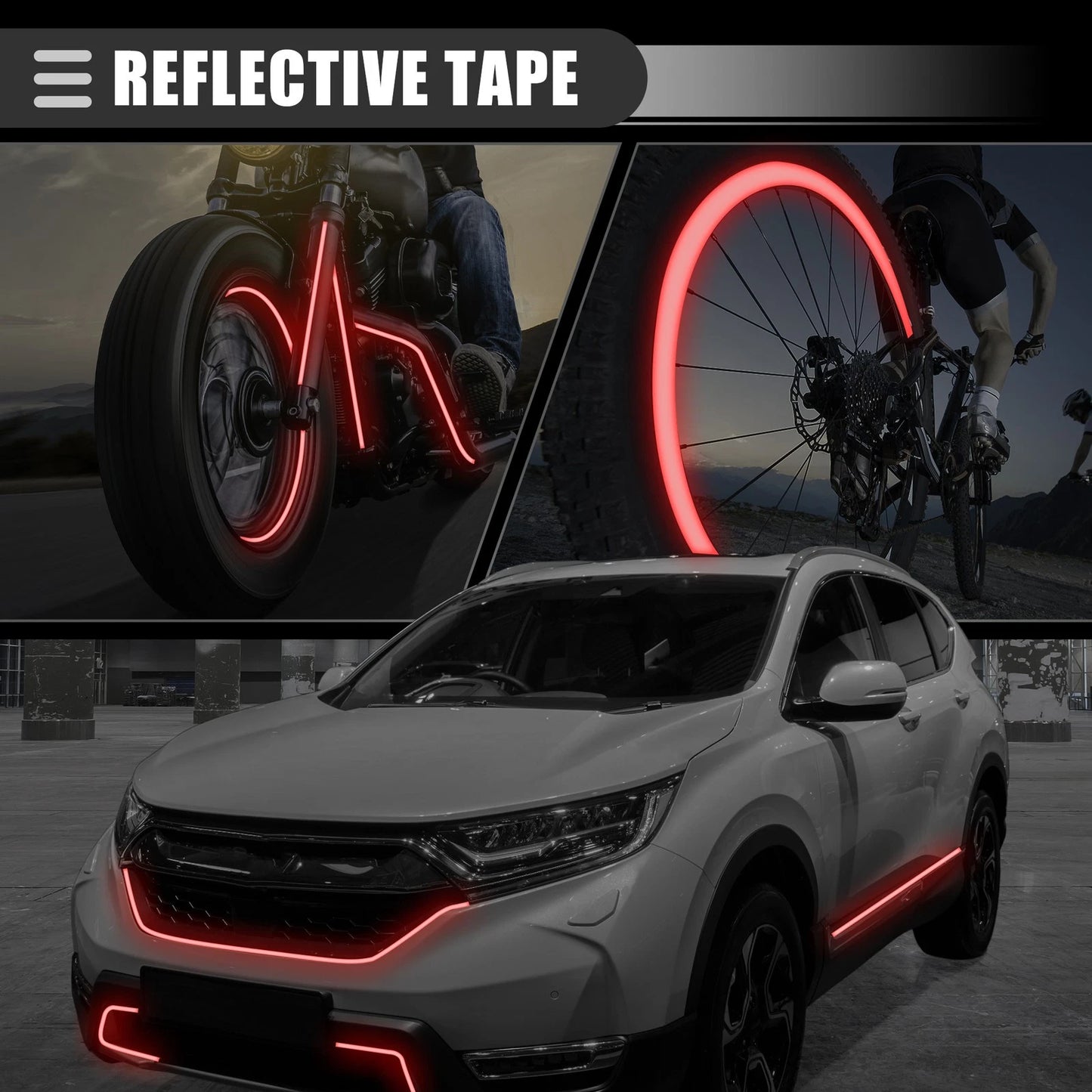 Universal Reflective Tape / High Brightness Reflective Sheet Red for Motorcycles