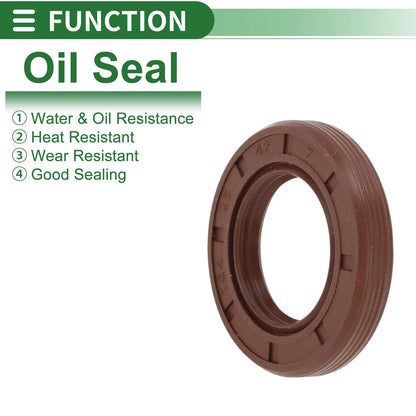 Oil Seal 25x42x7mm 5 Pcs FKM Rubber High Pressure Brown for Make Model