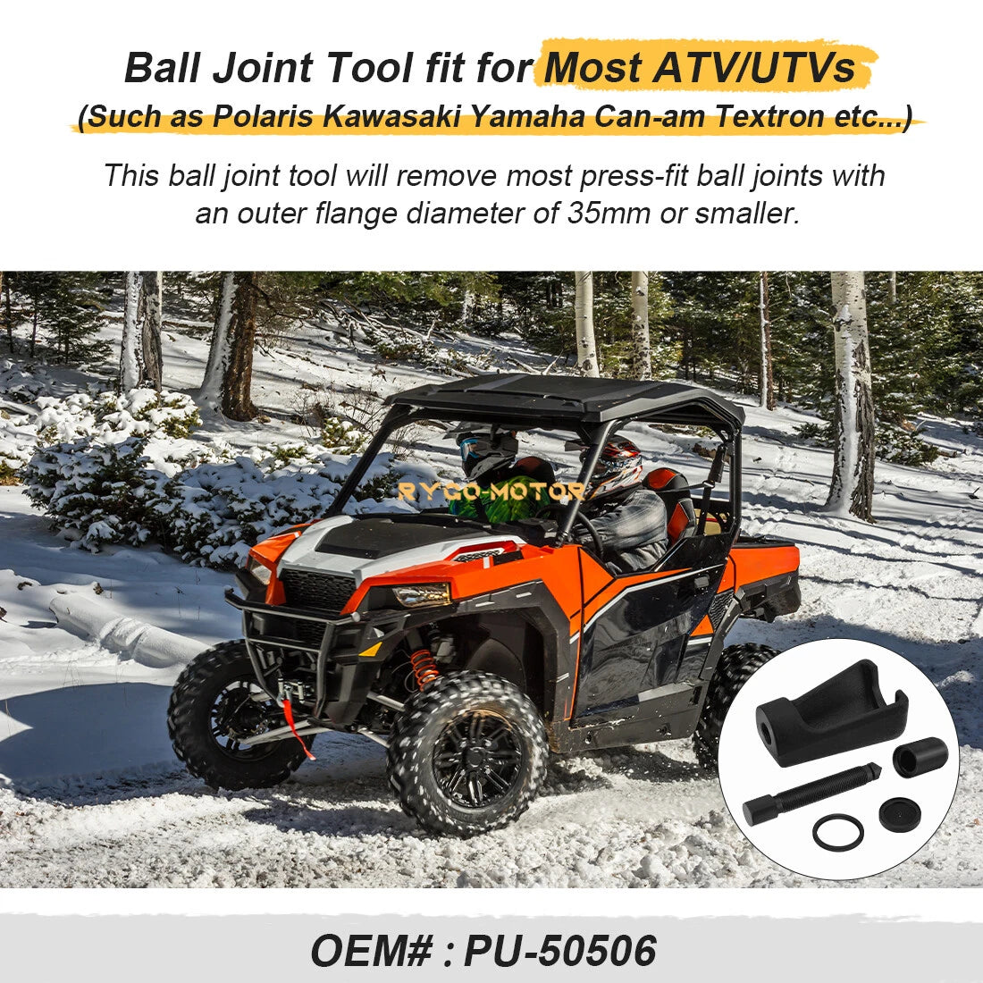 Ball Joint Tool Removal Installation for Polaris Kawasaki Yamaha Can-Am