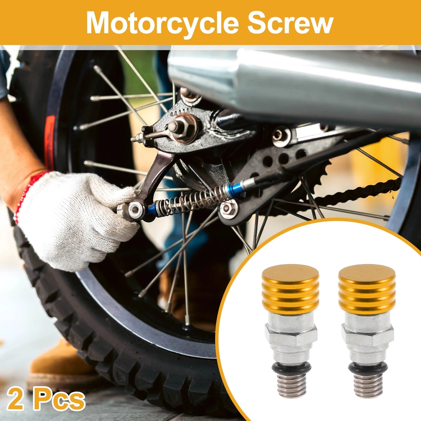 Motorcycle Screw M5x0.8 2 x Fork Air Bleeder Valve Gold Tone for Motorcycle