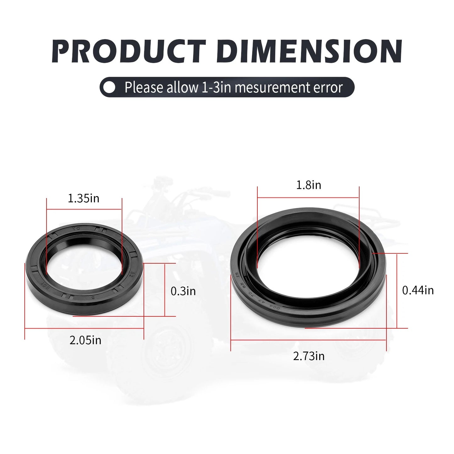 2 x Rear Brake Drum Seals for Yamaha Big Bear YFM250/YFM400 (2000–2009)