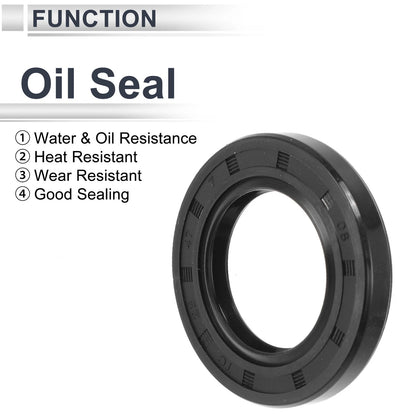 Oil Seal 28x47x7mm Nitrile Rubber Rotary Shaft Seal TC Ring Black 5 Pcs