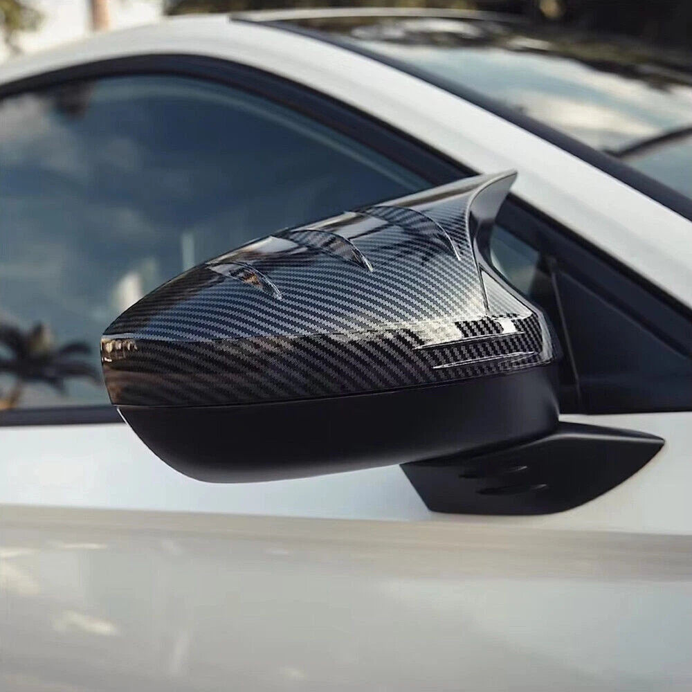 2 x Carbon Fiber Look Rearview Side Mirror Covers for Honda Civic (2022-2024)