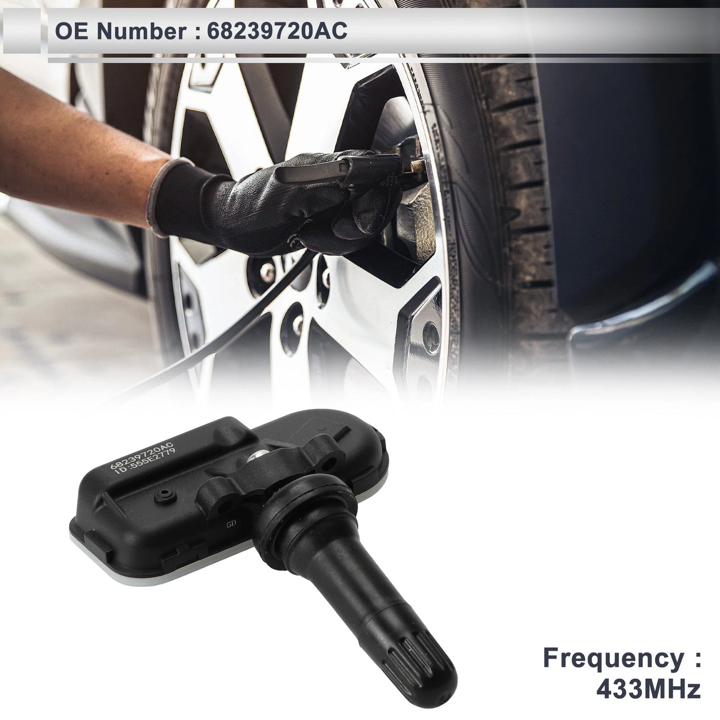 Tire Pressure Sensor 433MHz for Ram 1500 2500 3500 (2014-2018) 1 Pcs