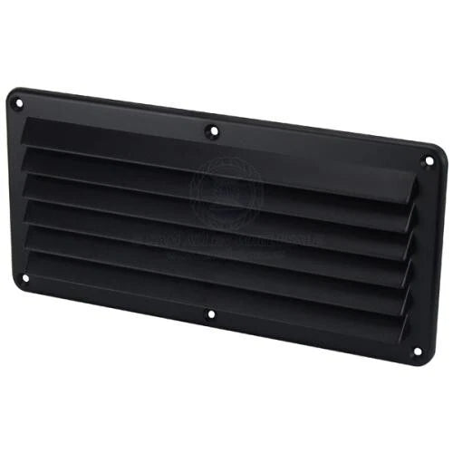 Plastic Rectangular Louvre Vent 260x125x15mm for Boat/Caravan/Camper Black