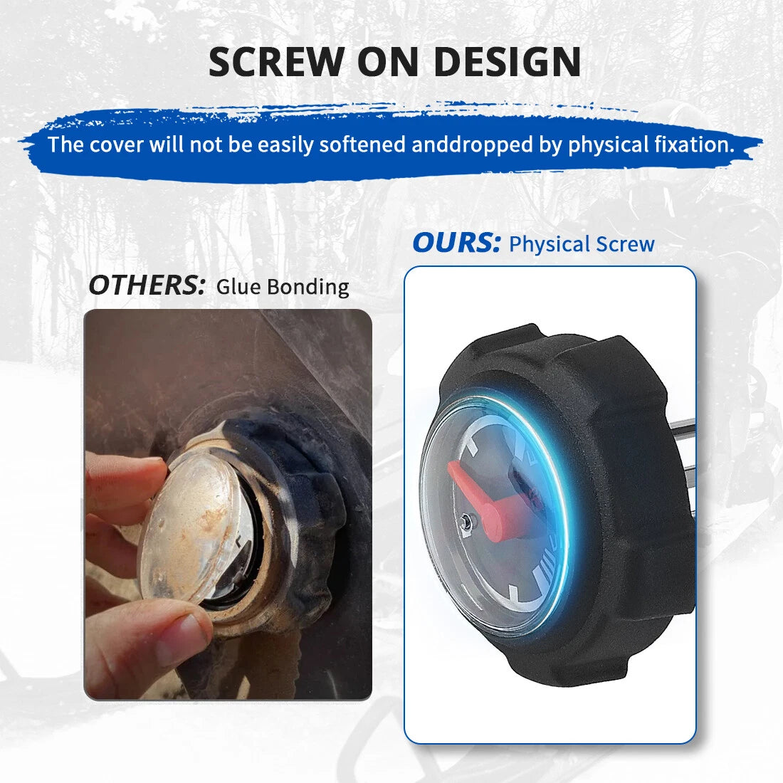Screw On Fuel Tank Gas Cap with Gauge for Arctic Cat