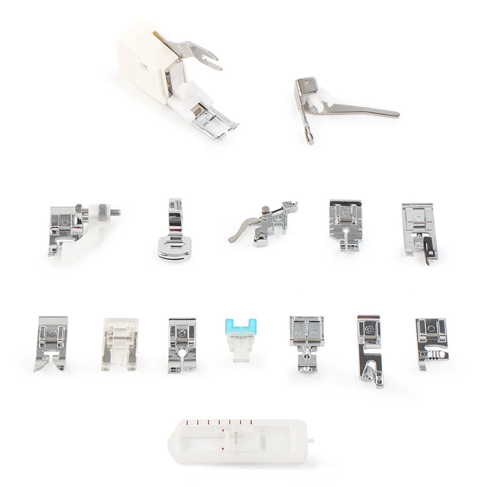 15 Pcs Snap-On Presser Foot Set for Brother Singer Janome Toyota