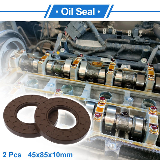 Oil Seal 45x85x10mm Brown FKM 2 x Seal Ring Rotary Shaft for Vehicle