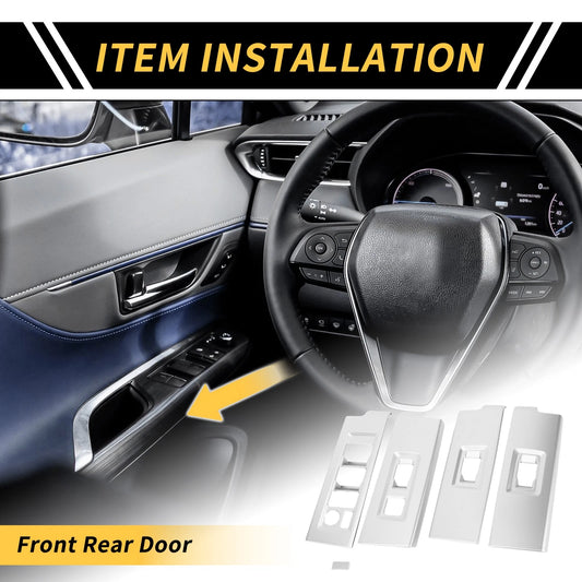 1 Set Front Rear Door Window Switch Cover Trim for Toyota Tundra (2022–2024)
