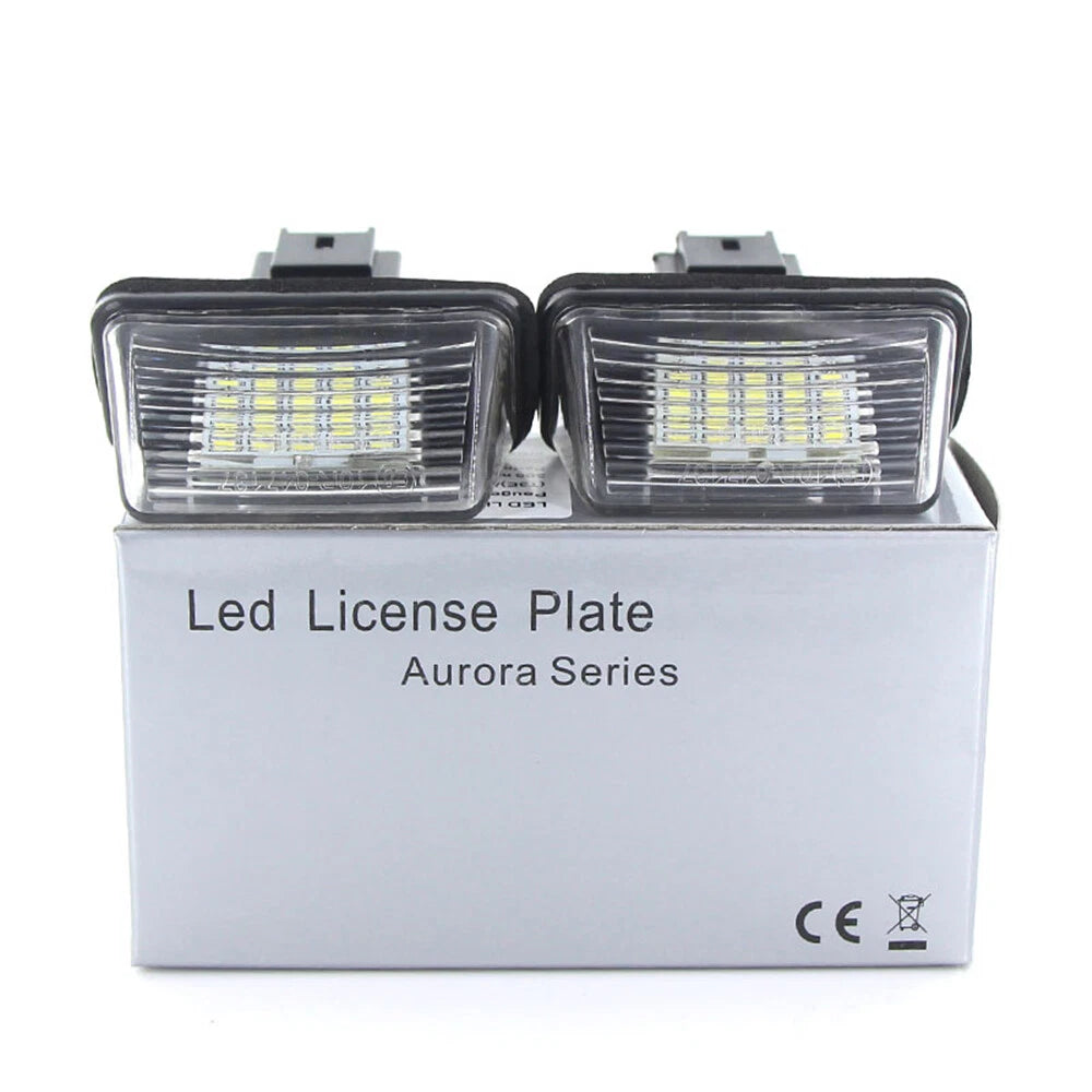 18 LED License Plate Lights for Peugeot 206/207/307/308, Citroen C3/C4/C5/C6 (2000-2023)