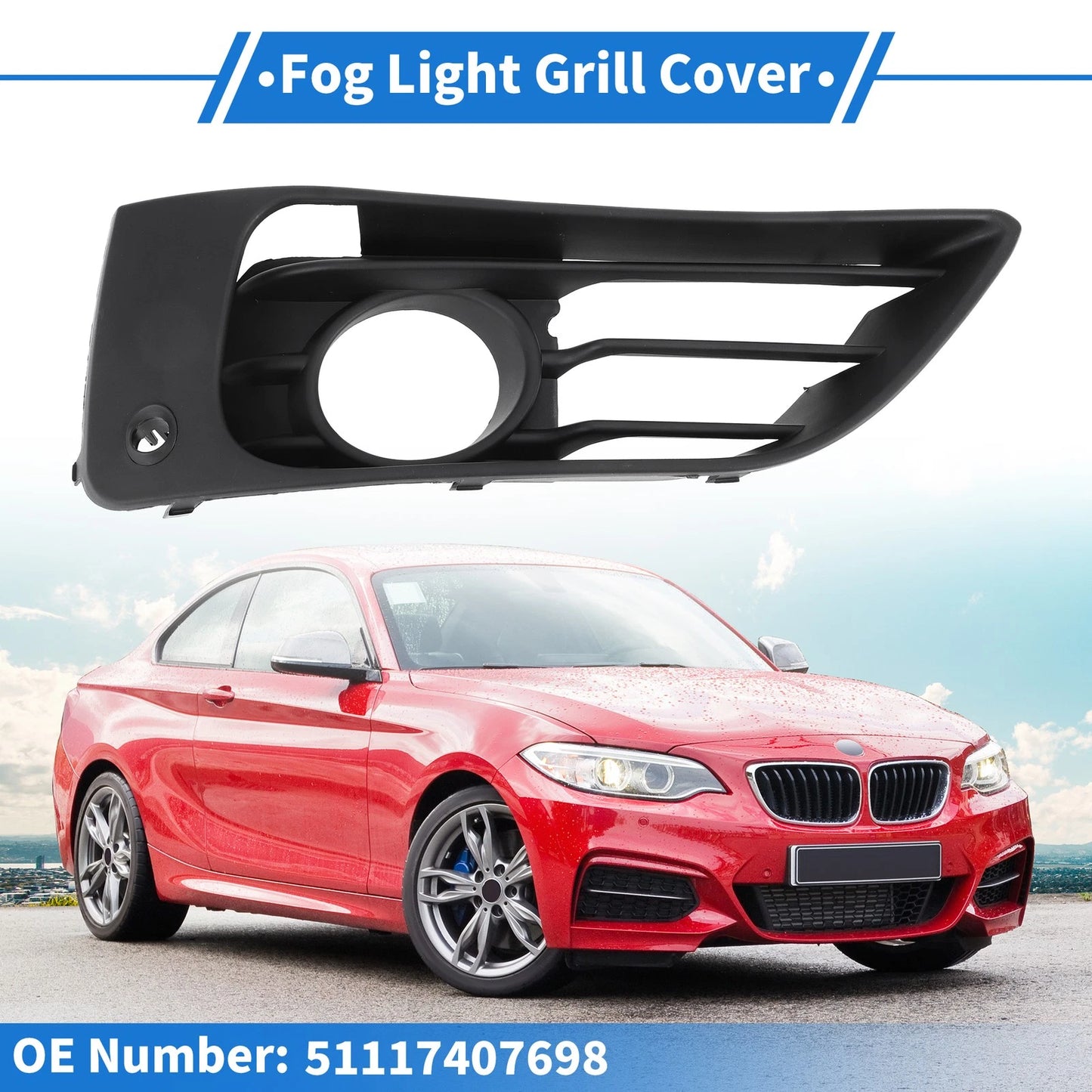 Front Right Fog Light Grill for BMW 2 Series (2013-2018) - 1 x Piece
