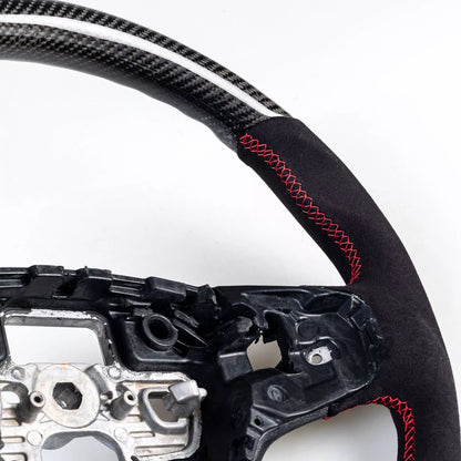Steering Wheel Carbon Fiber Flat Bottom Suede for Ford Bronco Sport (2021-2024)