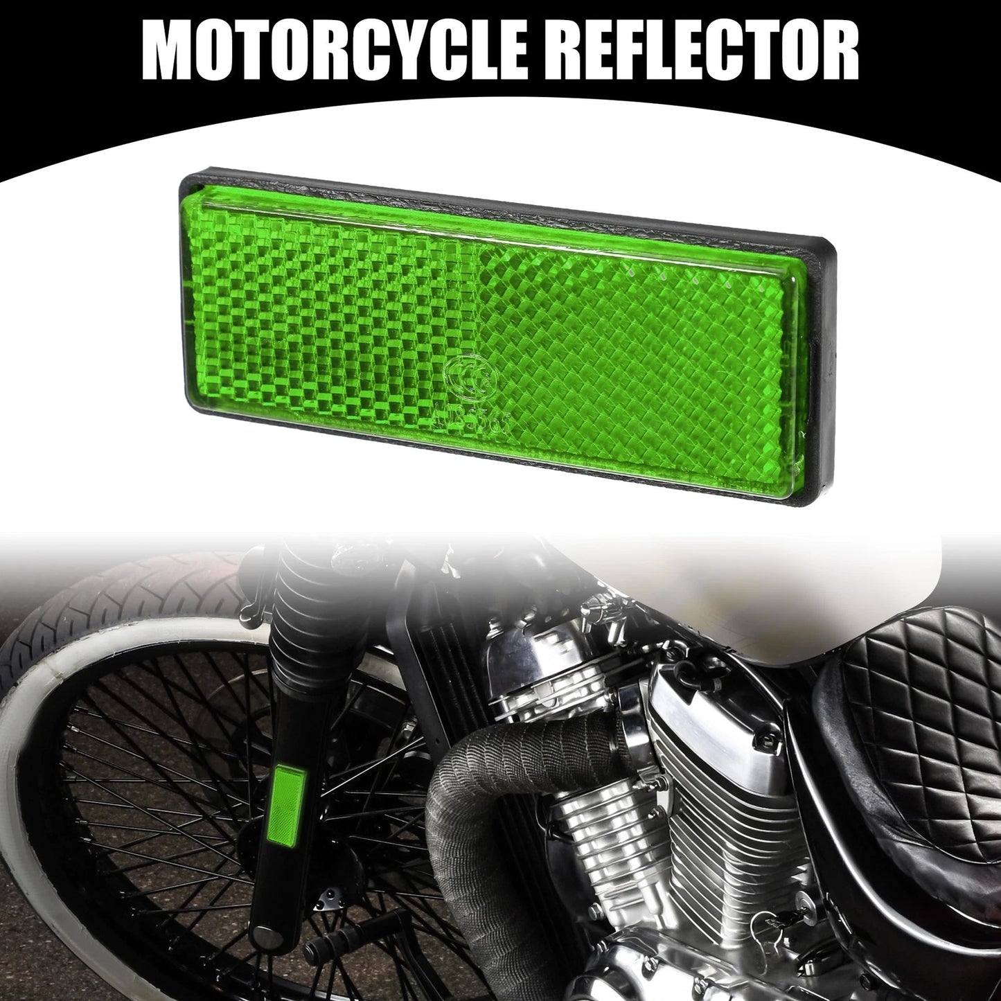4 x Universal Reflector Rectangle for Motorbike Bike Reflector Green