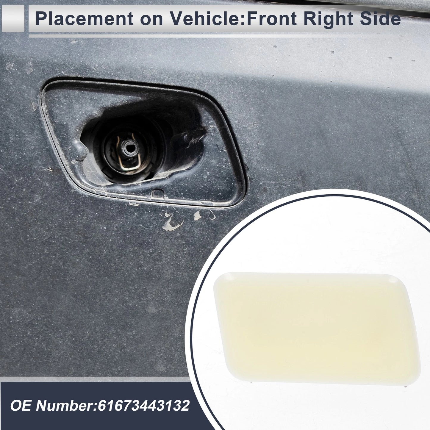 Front Right Bumper Headlight Washer Nozzle Cover for BMW X3 (2004-2010)