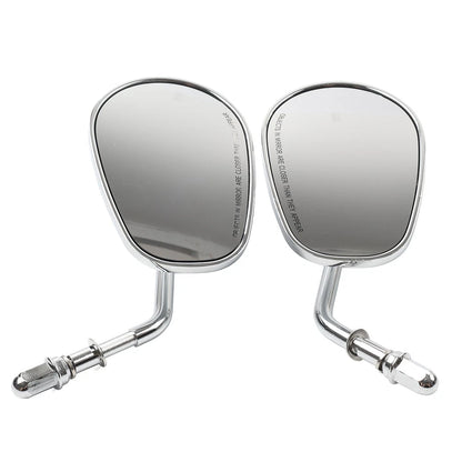 Teardrop Short Stem Chrome Side Mirrors for Harley Electra Glide
