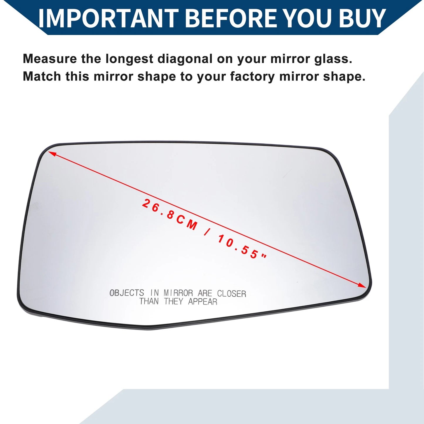Heated Right Side Mirror Glass Replacement for Chevy Silverado 1500