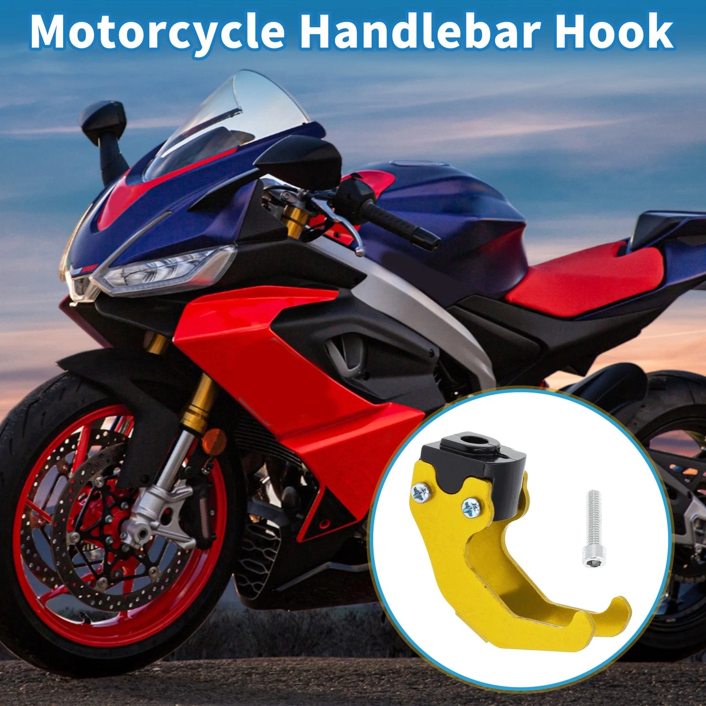 Handlebar Hook Claw-Shaped Aluminum Alloy Gold Tone for Motorcycle