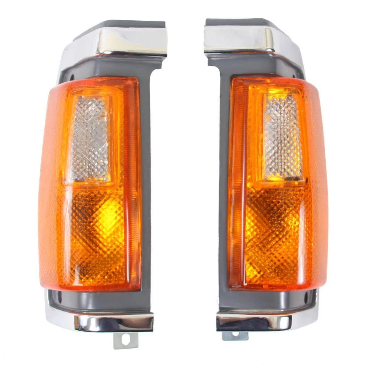 Corner Light Lamp Chrome Pair Fits Nissan Navara D21 Pickup Truck 1986-90 D05