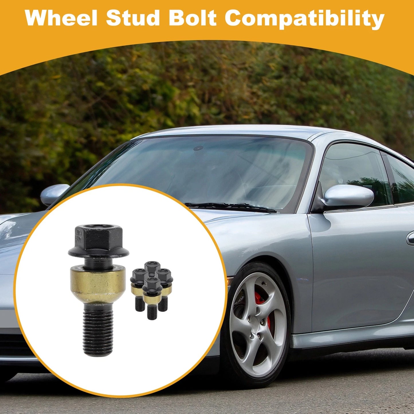 M14x1.5 Wheel Lug Studs for Porsche 718 Boxster 2017 (5 Pcs)