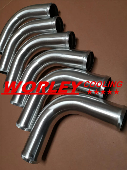 2 x 51" Aluminum Universal Intercooler Turbo Piping & Blue Hose T-Clamps for QLD