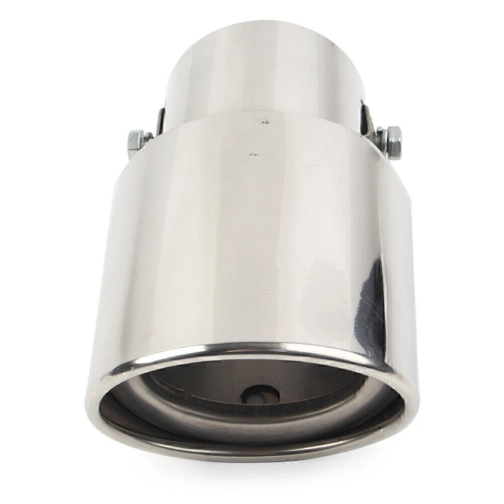 Stainless Steel Round Exhaust Pipe Tail Muffler Tip for Car Silver