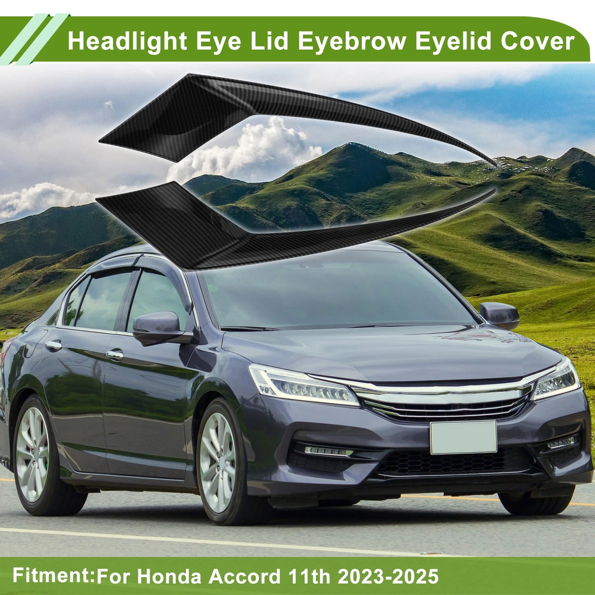 Headlight Eyebrow Cover for Honda Accord 11th Black Carbon Fiber (2023)