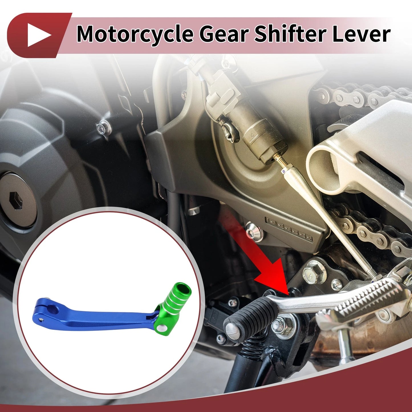Motorcycle Gear Shift Lever for Honda CRF150F (2003-2017) Blue Green Silver