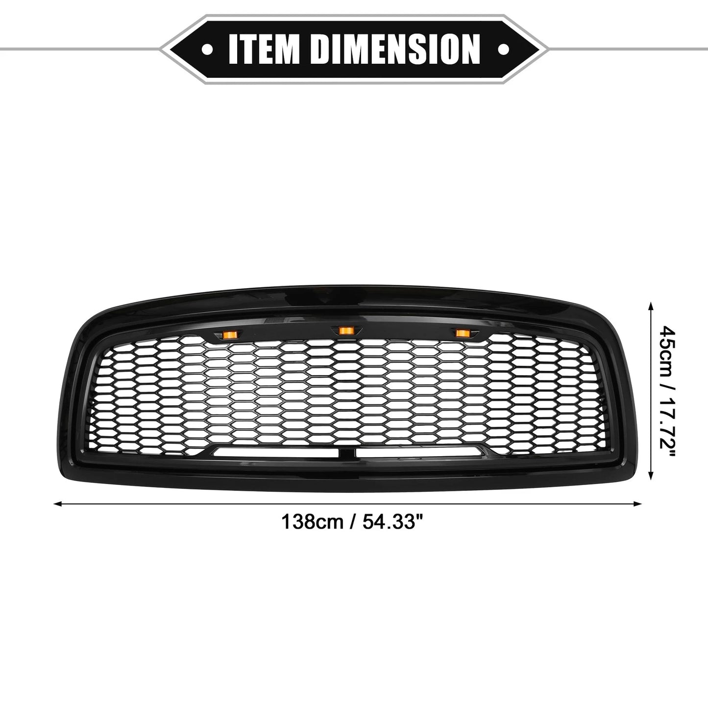 Front Grille Assembly with LED Lights for Dodge Ram 3500 (2010)