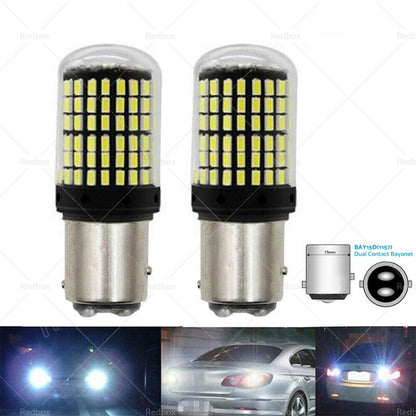 P21/5W BAY15D 1157 144SMD White LED Brake Light Bulbs for Car